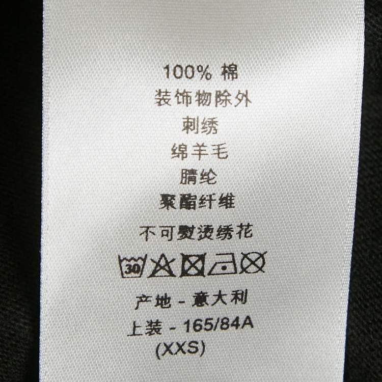 Pre Owned Dior Homme X Denim Tears Embroidered Black Cotton T-Shirt XXS 