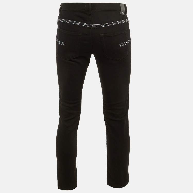 Pre Owned بنطلون ديور هوم جينز دنيم أسود ضيق مقاس الخصر 33 بوصة