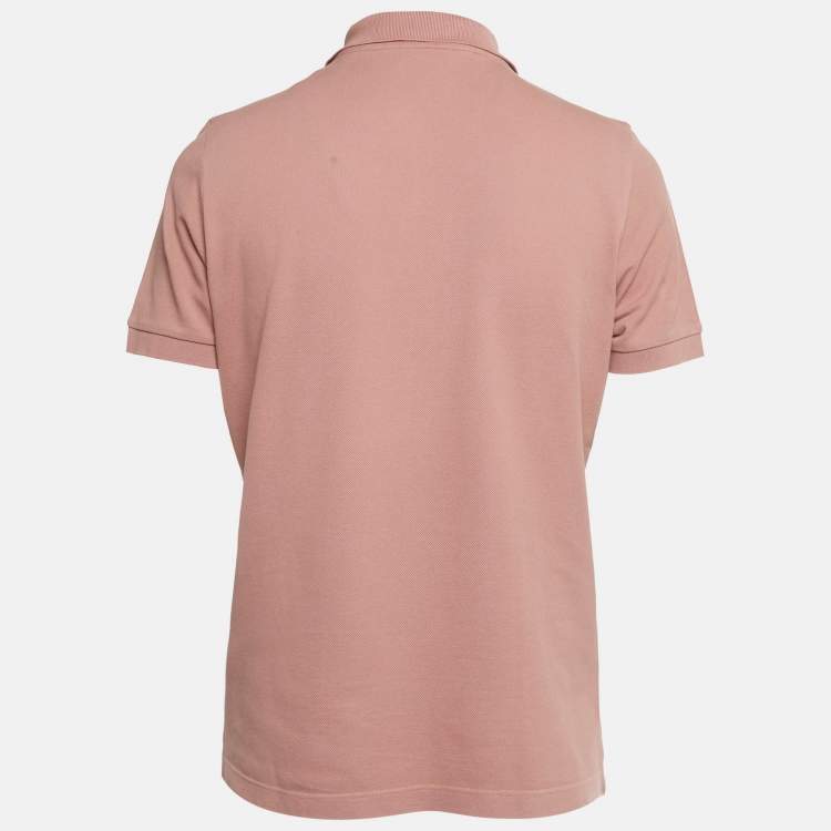 Pre Owned Dior Homme Dusty Pink CD Embroidered Cotton Polo T-Shirt M