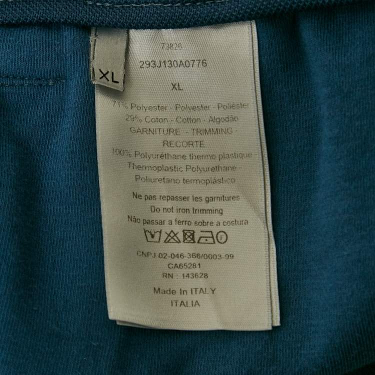 Pre Owned Dior Homme Blue Crepe Logo Applique Shorts XL