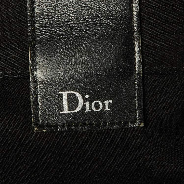 Pre Owned Dior Black Logo Atelier Print Denim Jeans S Waist 32"