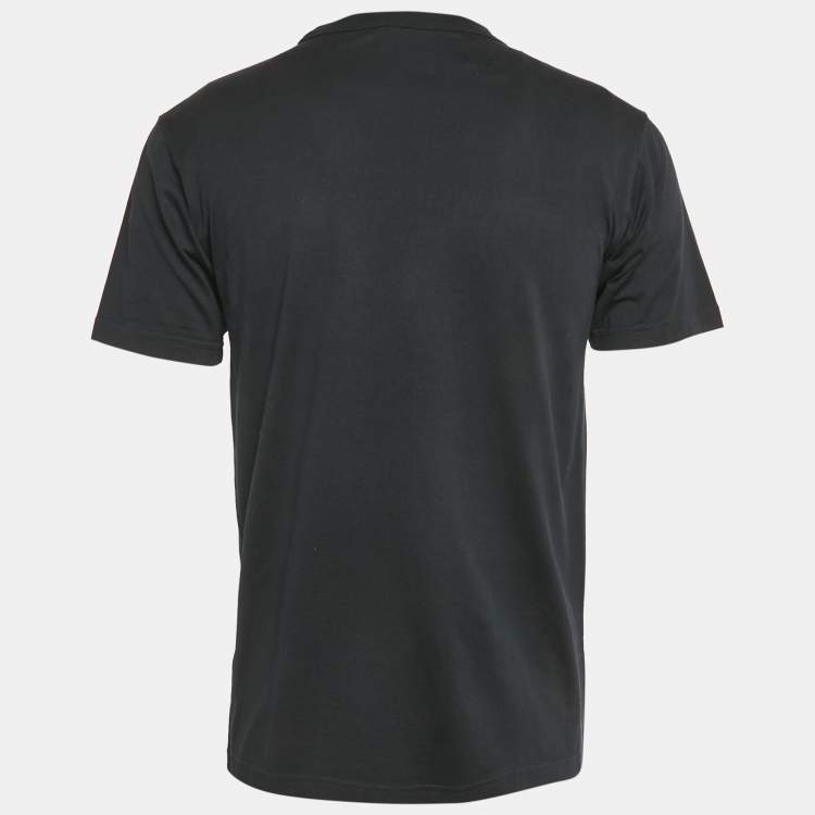 Pre Owned Dior Homme Black Logo Embroidered Cotton T- Shirt XS 