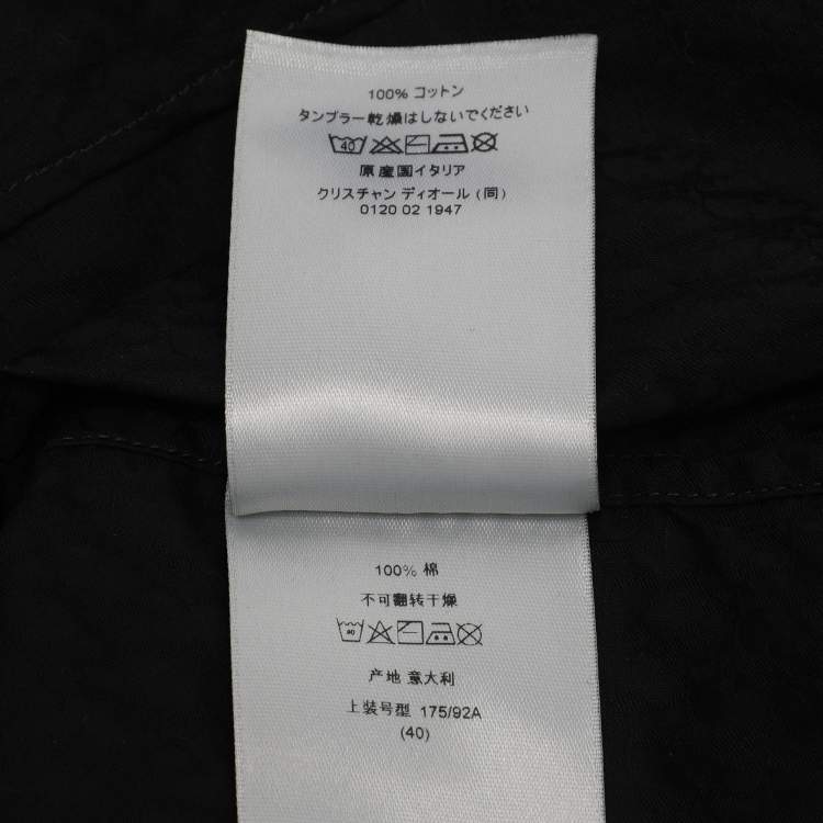 Pre Owned قميص ديور قطن أسود بأزرار أمامية مقاس كبير