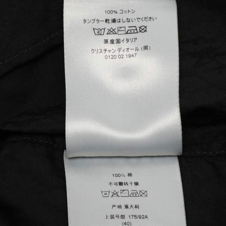 Pre Owned قميص ديور قطن أسود بأزرار أمامية مقاس كبير