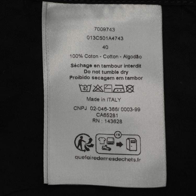 Pre Owned قميص ديور قطن أسود بأزرار أمامية مقاس كبير