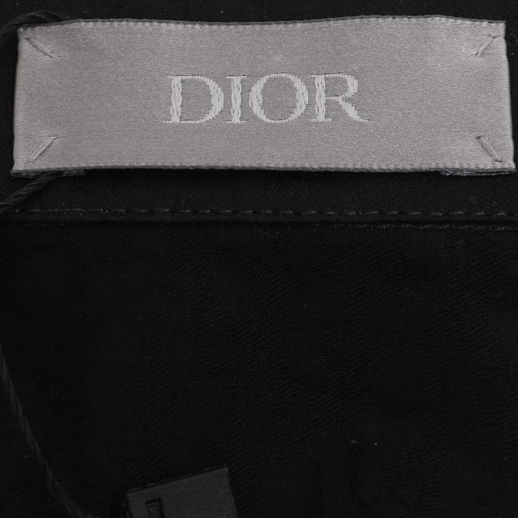 Pre Owned قميص ديور قطن أسود بأزرار أمامية مقاس كبير