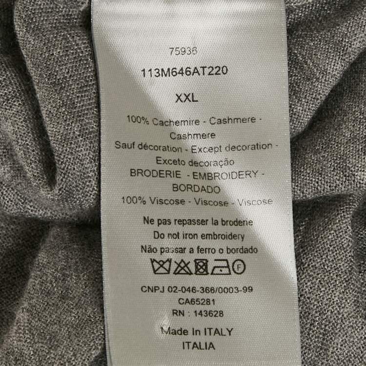 مملوكة مسبقًا Dior Homme Grey Cashmere Turtleneck Jumper XXL