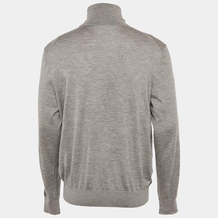 مملوكة مسبقًا Dior Homme Grey Cashmere Turtleneck Jumper XXL