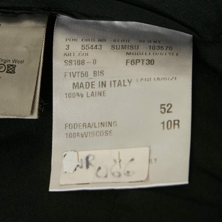 Pre Owned Dior Homme Black Wool Pants XL