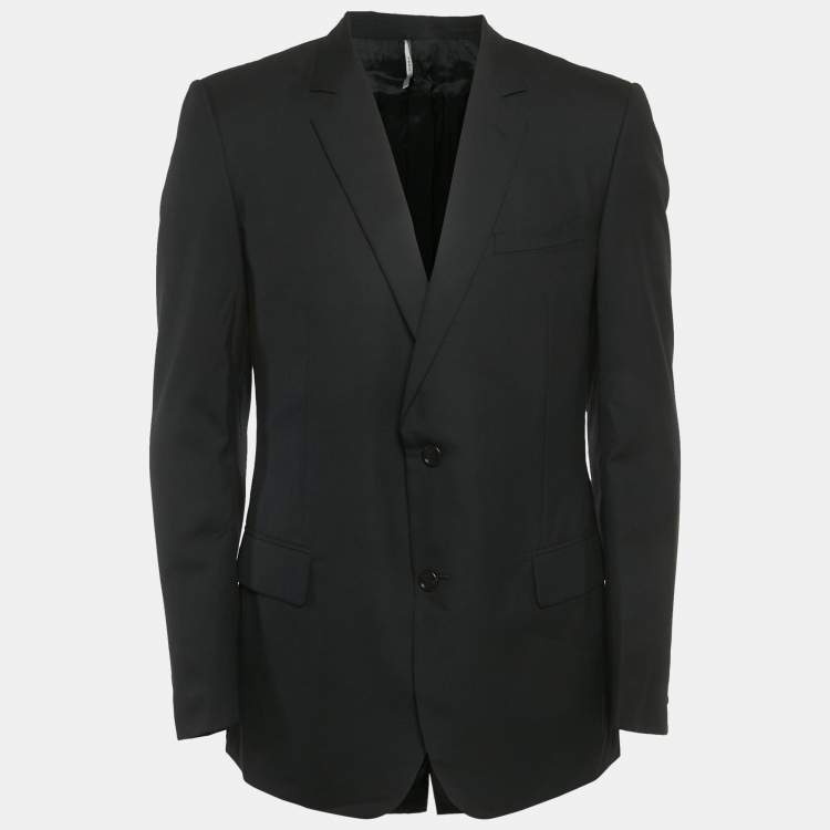 Pre Owned Dior Black Wool Regular Fit Blazer XL