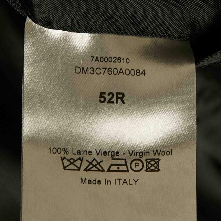 Pre Owned Dior Black Wool Regular Fit Blazer XL