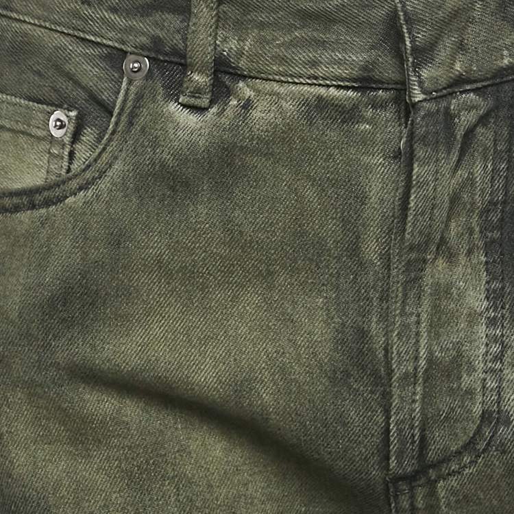 Pre Owned Dior Green Denim Boyfriend Jeans S/Waist 32"