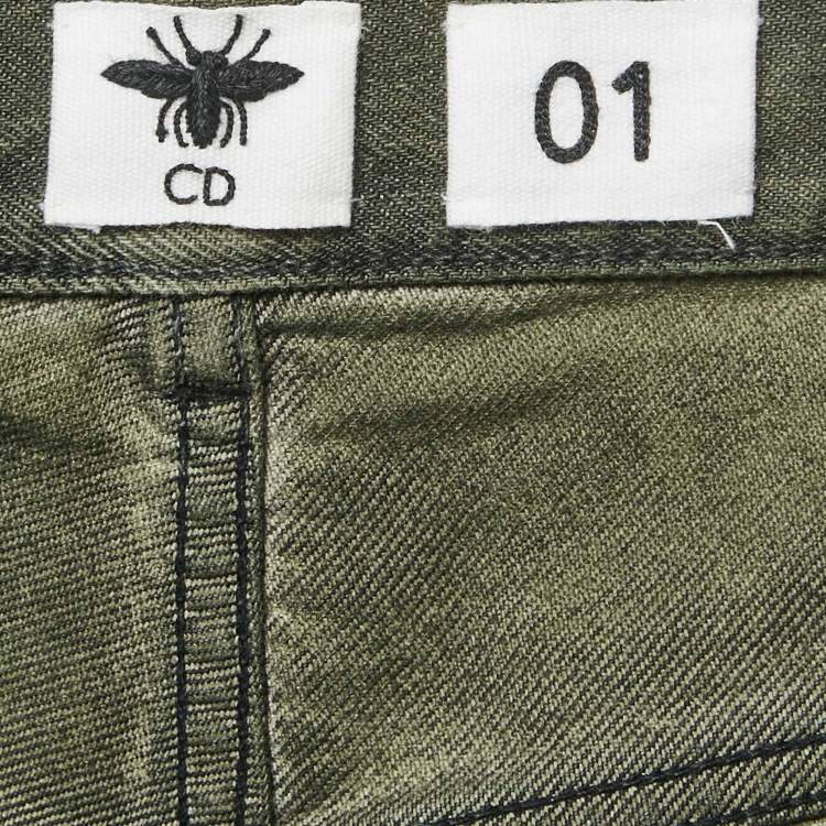 Pre Owned Dior Green Denim Boyfriend Jeans S/Waist 32"