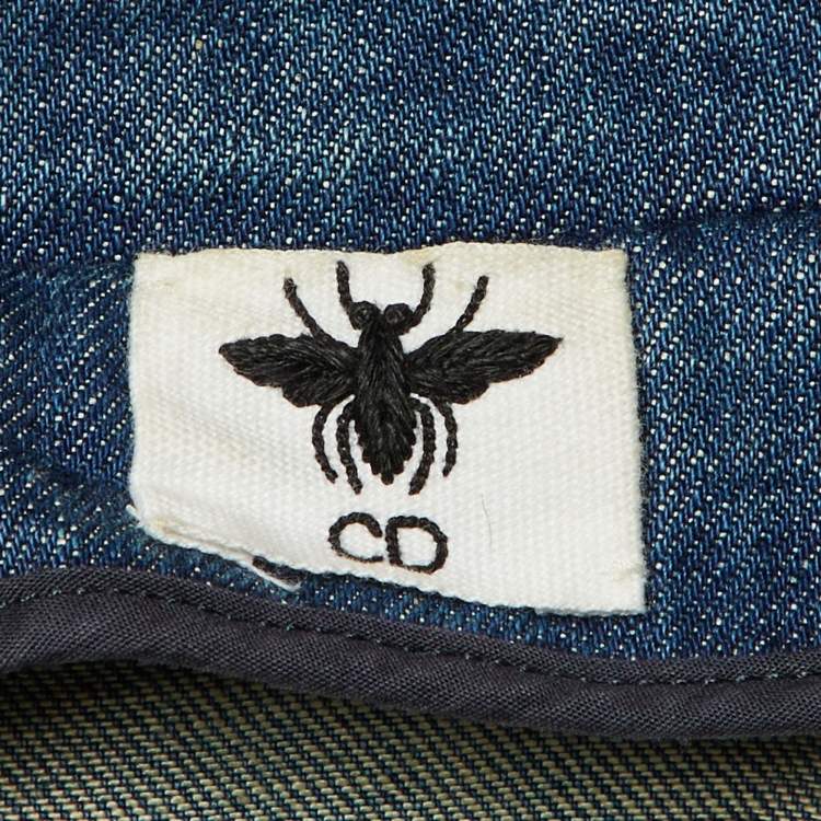 Pre Owned Dior Blue Embroidered Denim Jacket M