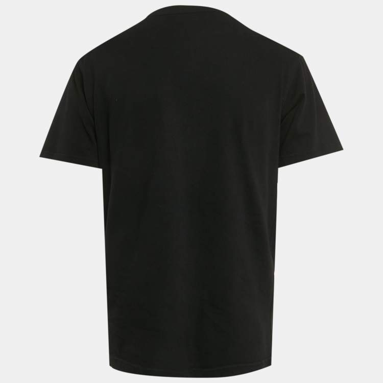 Pre Owned تي شيرت ديور هوم قطن أسود بشعار مطبوع مقاس متوسط (ميديوم)