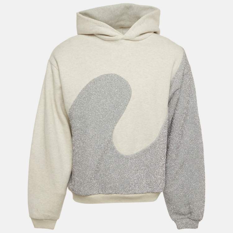 Pre Owned Dior Homme X ERL Grey Jersey Hooded Relaxed Fit Sweatshirt S