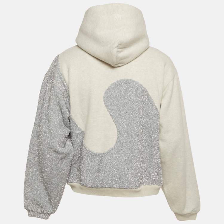 Pre Owned Dior Homme X ERL Grey Jersey Hooded Relaxed Fit Sweatshirt S