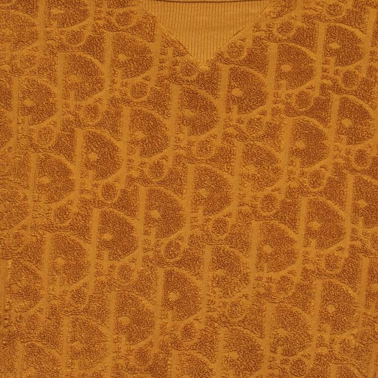Pre Owned Dior Homme Golden Brown Oblique Terry Relaxed-Fit T-Shirt S