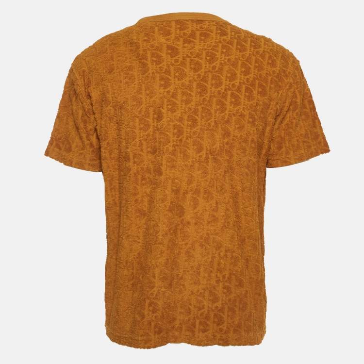 Pre Owned Dior Homme Golden Brown Oblique Terry Relaxed-Fit T-Shirt S