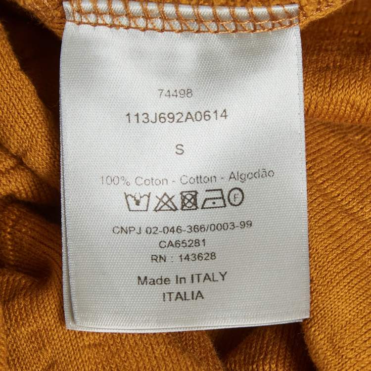 Pre Owned Dior Homme Golden Brown Oblique Terry Relaxed-Fit T-Shirt S