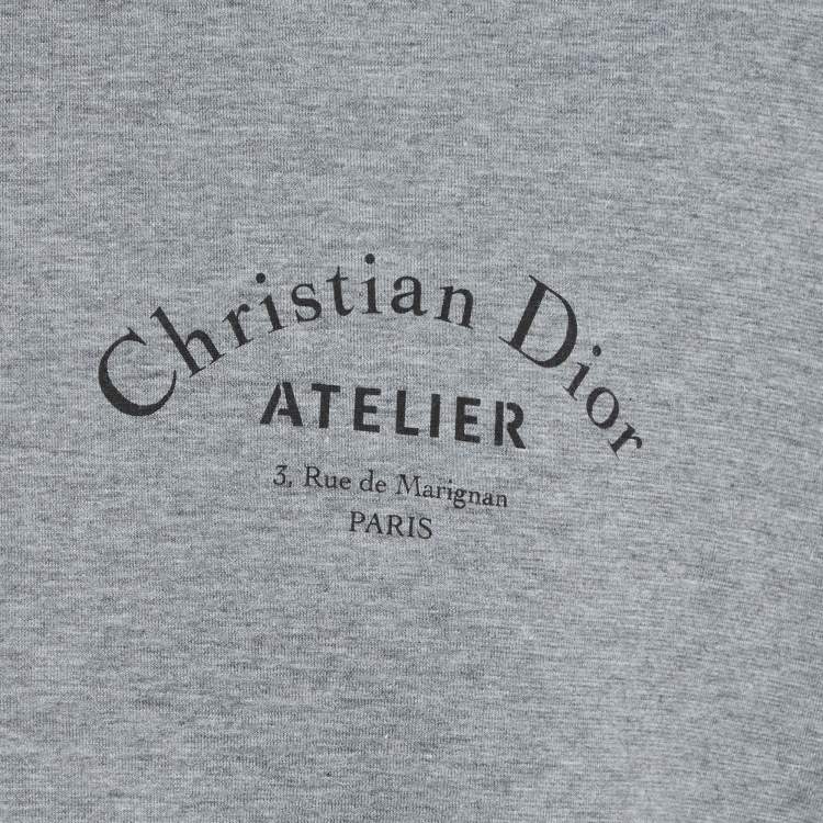مملوكة مسبقًا Dior Homme Grey Atelier Print Jersey Crew Neck T-Shirt L