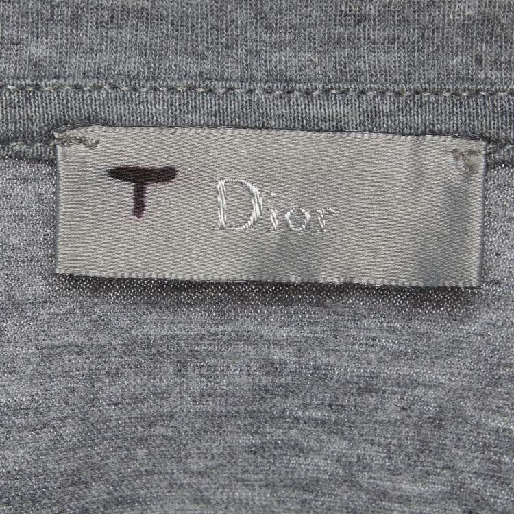 مملوكة مسبقًا Dior Homme Grey Atelier Print Jersey Crew Neck T-Shirt L