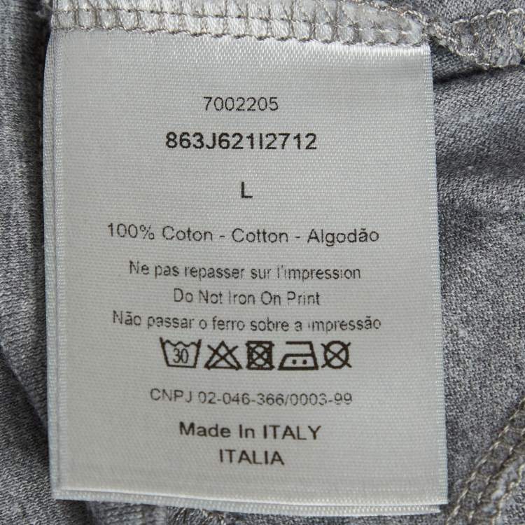 مملوكة مسبقًا Dior Homme Grey Atelier Print Jersey Crew Neck T-Shirt L