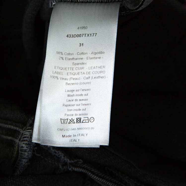 Pre Owned   بنطلون جينز ديور هوم ديض بأزرار خفية دنيم رصاصي M