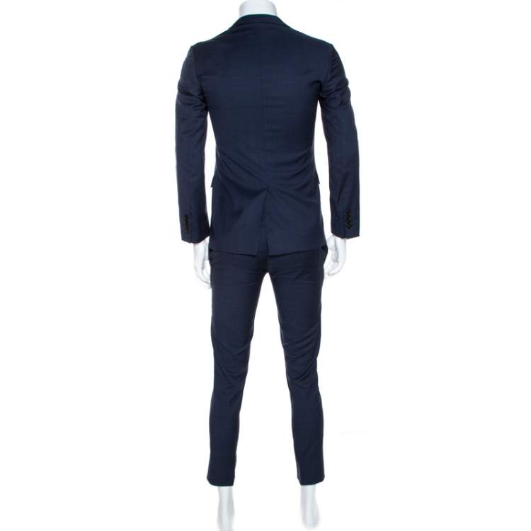 Pre Owned Dior Navy Blue Wool Tailored Suit XS 