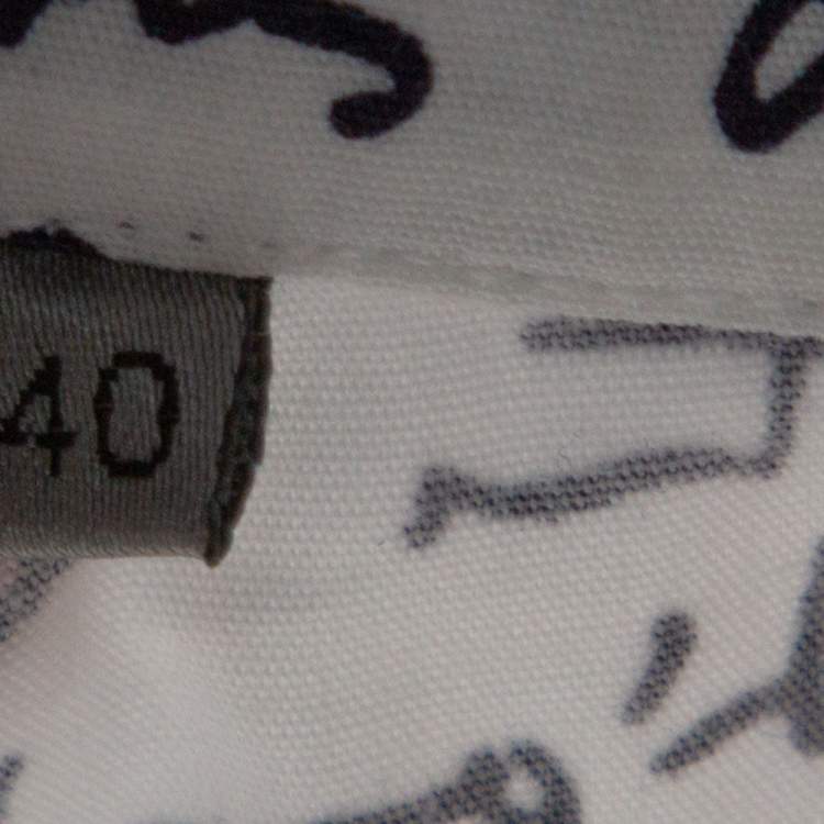 Pre Owned Dior Homme White Handwriting Print Cotton Long Sleeve Shirt M