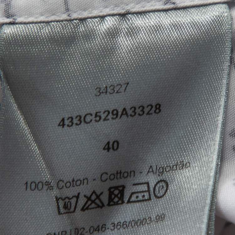 Pre Owned Dior Homme White Handwriting Print Cotton Long Sleeve Shirt M