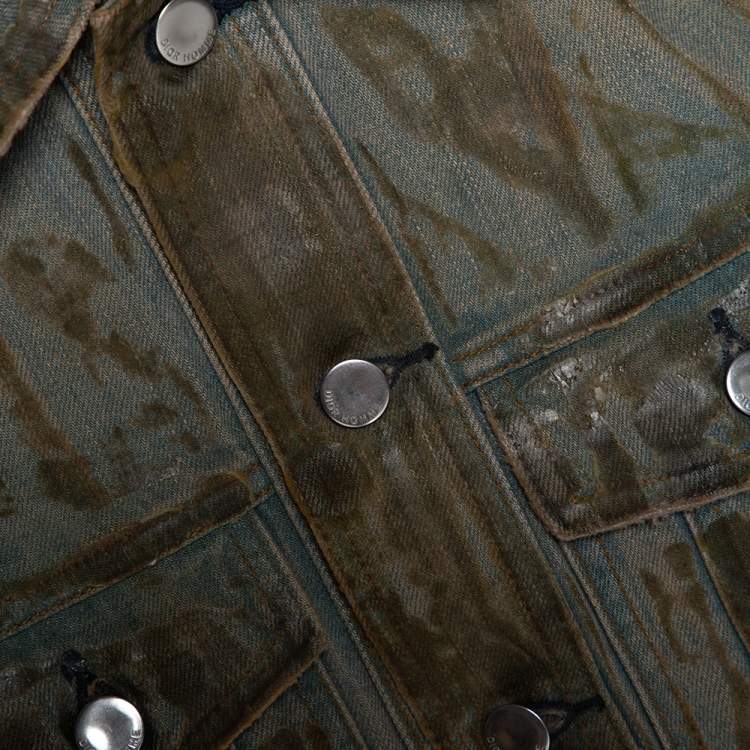 Pre Owned Dior Homme Pale Blue Waxed Denim Jacket S