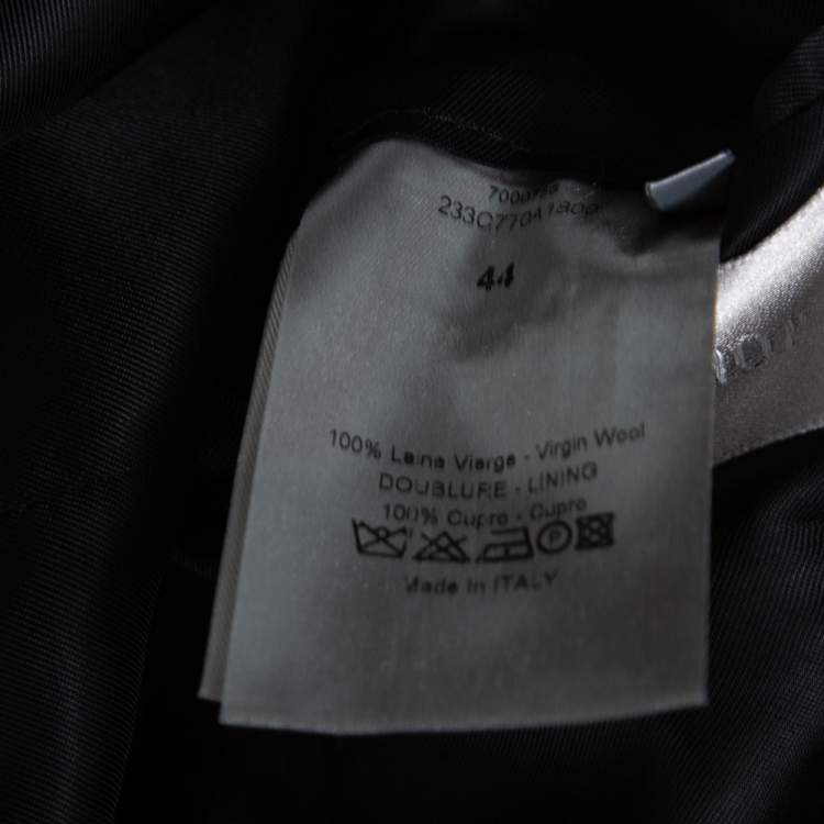 Pre Owned Dior Black Cashmere Coat Jacket S
