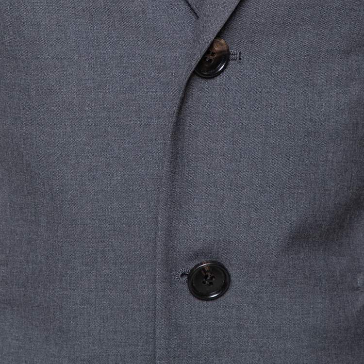 Pre Owned Dior Grey Wool Two Button Coat Jacket S