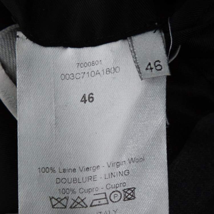 Pre Owned Dior Grey Wool Two Button Coat Jacket S