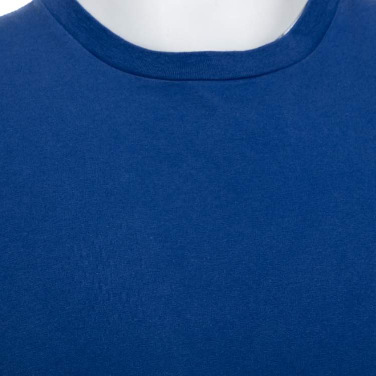 Pre Owned Dior Blue Cotton Crewneck T Shirt L