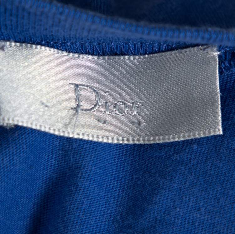Pre Owned Dior Blue Cotton Crewneck T Shirt L