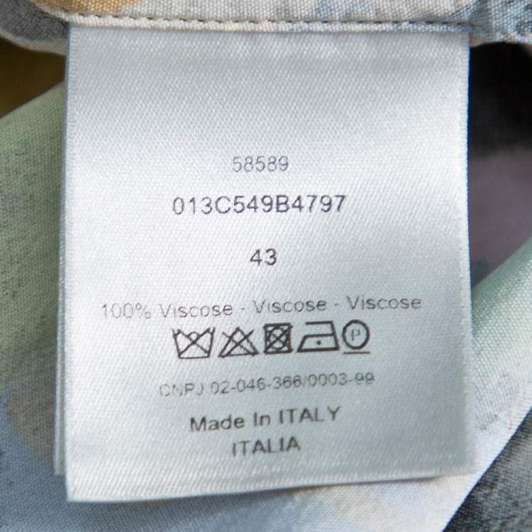 Pre Owned Dior Multicolor Floral Pattern Printed Crepe Short Sleeve Shirt XXL