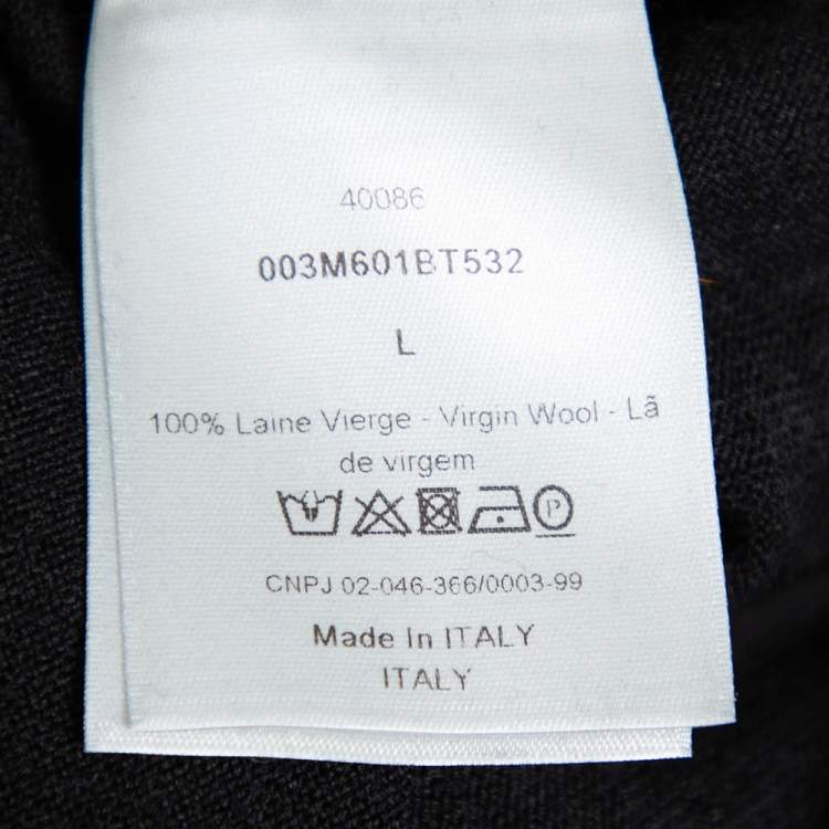 Pre Owned Dior Homme Black Wool Crewneck Sweater L  