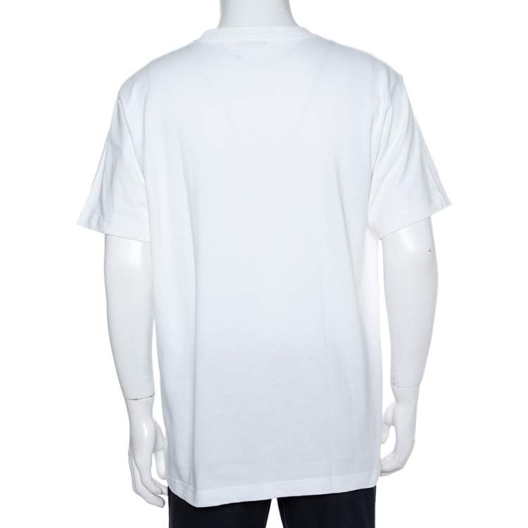 Pre Owned Dior White Jersey Logo Embroidered Judy Blame T-Shirt L