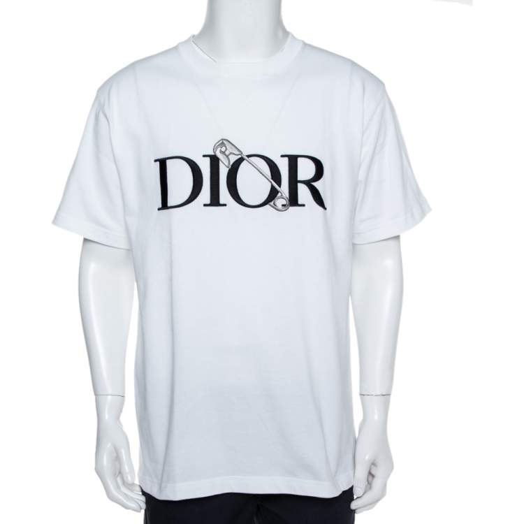 Dior White Jersey Logo Embroidered Judy Blame T-Shirt L Dior | The Luxury  Closet