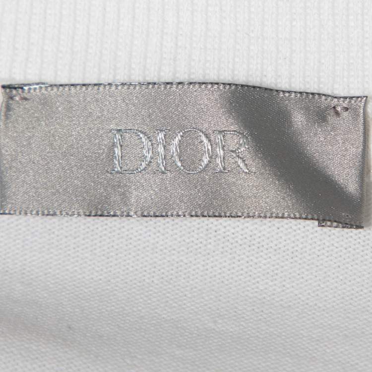 Pre Owned Dior White Jersey Logo Embroidered Judy Blame T-Shirt L