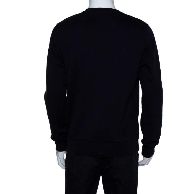Pre Owned Dior x KAWS Navy Blue Knit Logo Crewneck Sweatshirt M