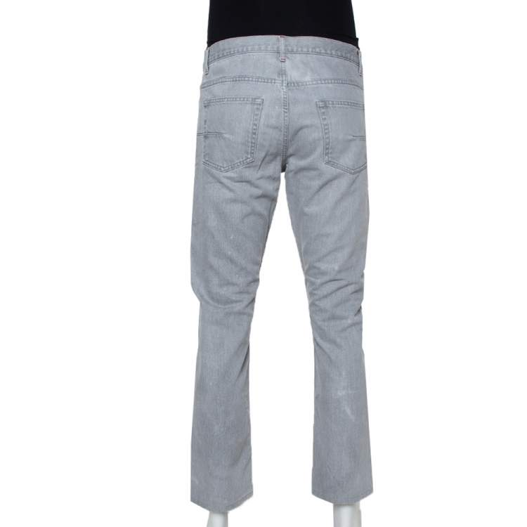 Pre Owned Dior Light Grey Denim Straight Leg Jeans M