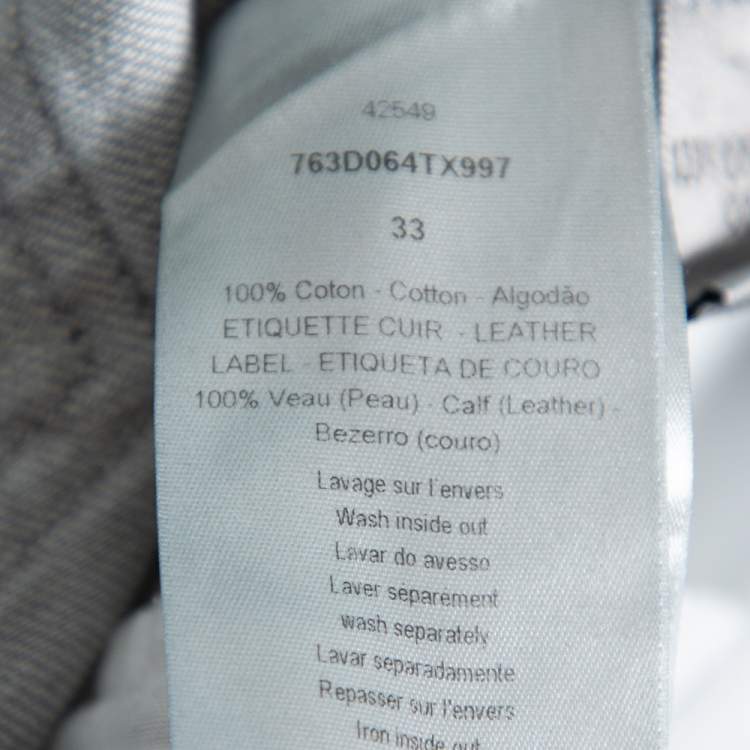 Pre Owned Dior Light Grey Denim Straight Leg Jeans M