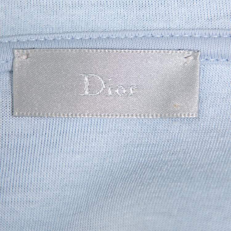 Pre Owned Dior Homme Navy Blue Knit Zip front Hoodie L