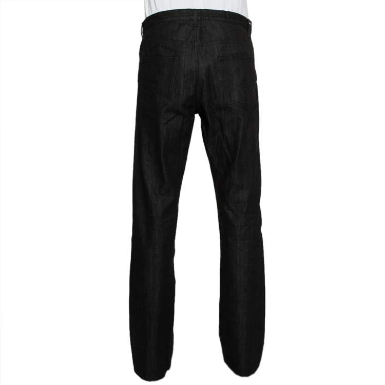 Pre Owned Dior Homme Black Denim Wide Leg Jeans XL
