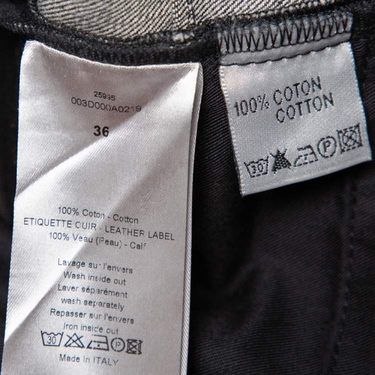 Pre Owned Dior Homme Black Denim Wide Leg Jeans XL