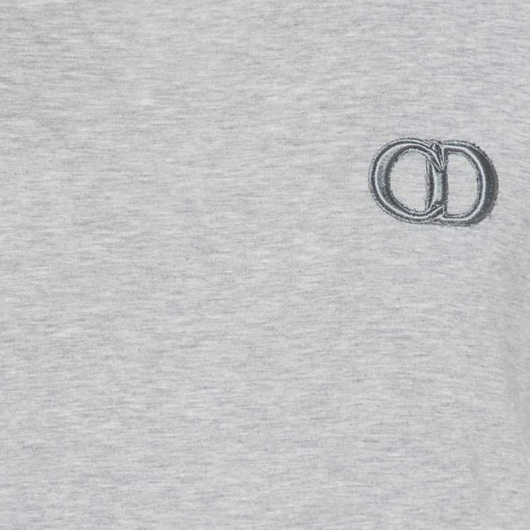 Pre Owned Dior Homme Grey Cotton Logo T-Shirt L