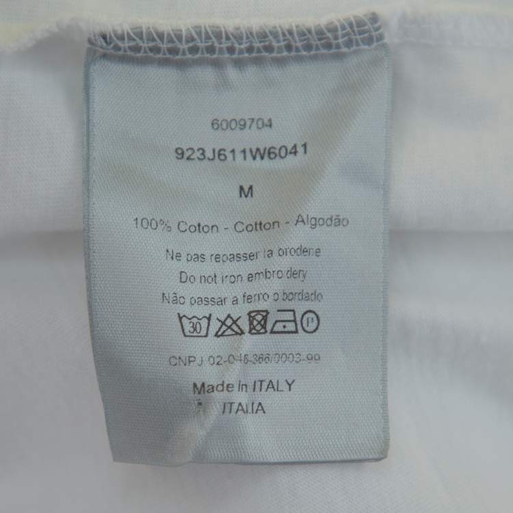 Pre Owned Dior Homme X KAWS White Cotton Bee Embroidered Oversized Crewneck T-Shirt M